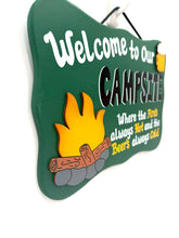 Load image into Gallery viewer, Fire's Hot Beer's Cold Camping Signs
