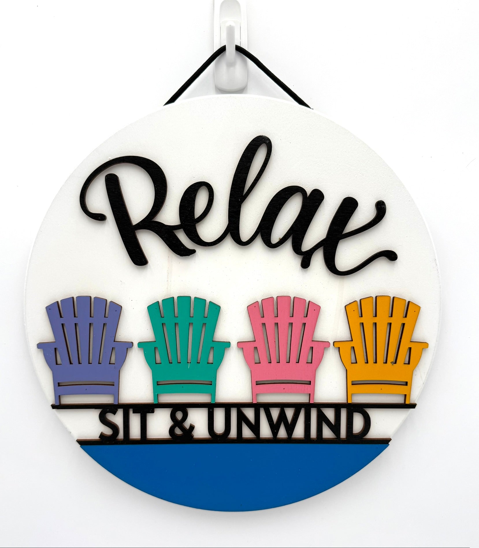 Relax. Sign Shell Relax-Tropical Circle Sign – Uniquely Crafted Signs