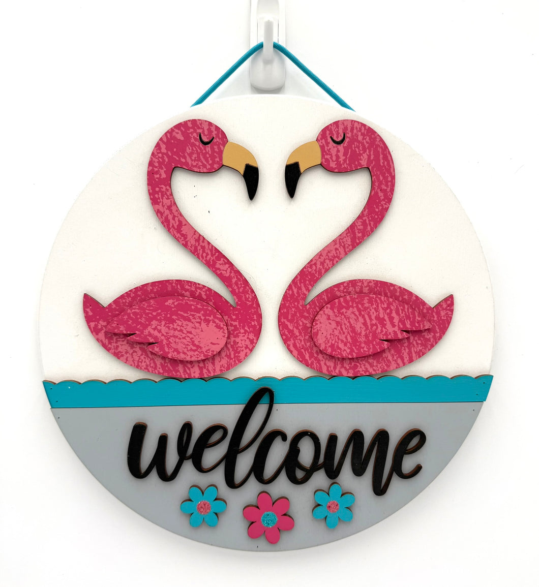 Flamingo Welcome Sign – Uniquely Crafted Signs