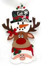 Load image into Gallery viewer, Snowman Reindeer Santa Trio Christmas Signs
