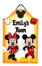 Load image into Gallery viewer, Mickey &amp; Minnie Girl's &amp; Boy's Room Signs
