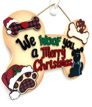 Load image into Gallery viewer, Woof you a Merry Christmas Dog Bone Christmas Signs
