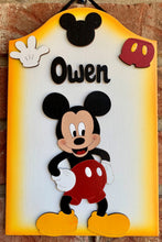 Load image into Gallery viewer, Mickey Mouse Kids Room Wooden Painted Personalized Sign Mickey Mouse Room Decor Mickey Mouse Room Sign Personalized Mickey Mouse Sign
