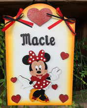 Load image into Gallery viewer, Minnie Mouse Personalized Wooden Painted Decorative sign
