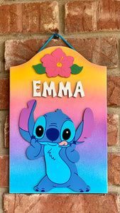 Stitch Personalized Room sign Stitch kids room sign