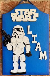 Star Wars Storm Trooper Wooden Painted Personalized Sign