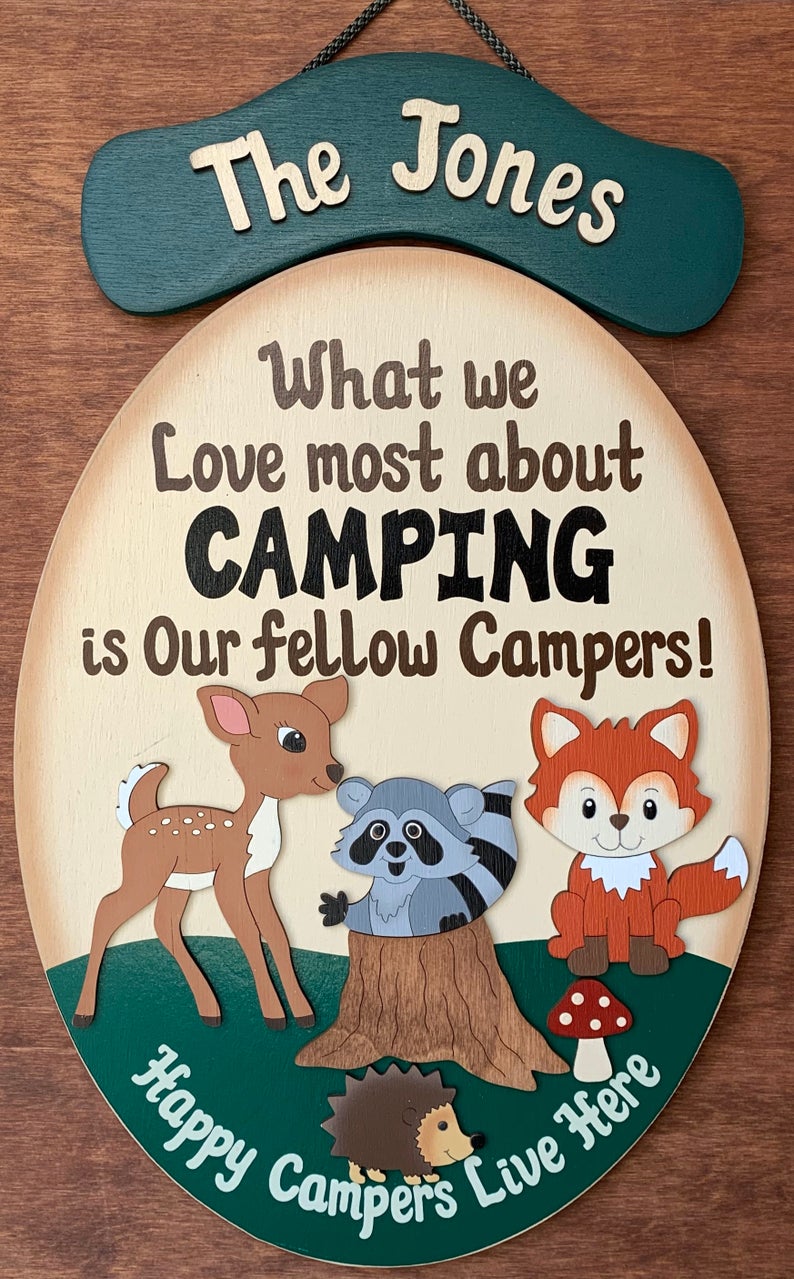 Camping Sign Personalized decorative handmade wooden camping sign Camping decoration Camping signs